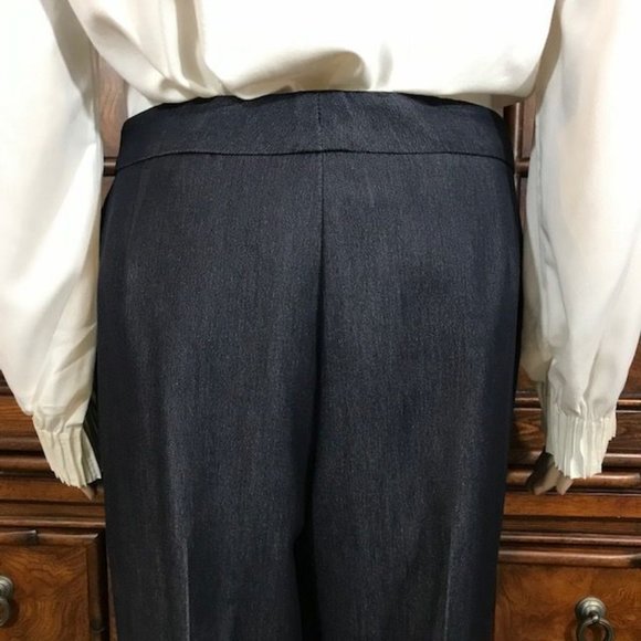 Kasper Carmel Silken Denim Contrast Stitch Pant - Picture 8 of 11